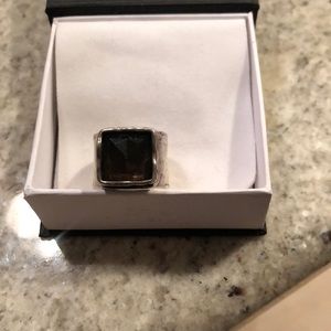 Silpada silver ring with topaz stone